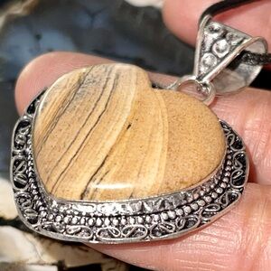 Brown Picture Jasper Pendant 2”